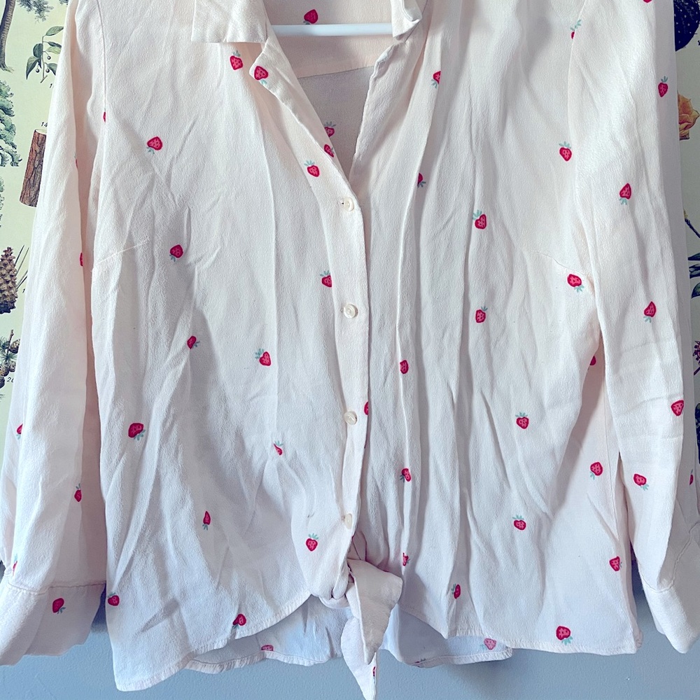 Lauren Conrad lc strawberry print blouse
